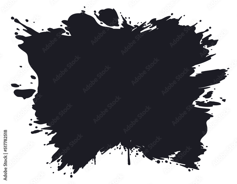 Wide spread black ink spot, Vector illustration