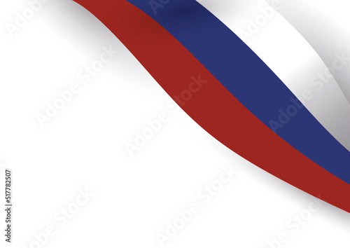 Template decorated with Russian flag in the top-right corner, Vector illustration
