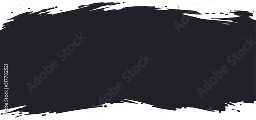 Black brush stroke spot in horizontal position, Vector illustration