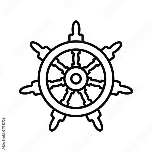 ship's wheel icon. boat wheel sign. vector illustration