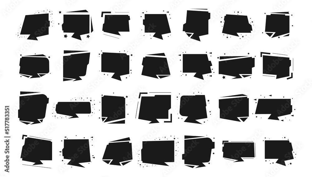 Big set of black stickers, vector illustration Stock Vector | Adobe Stock