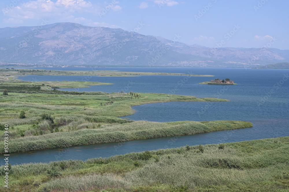 Aerial view of the Koycegiz lake near Dalyan village in Mugla province, Turkey