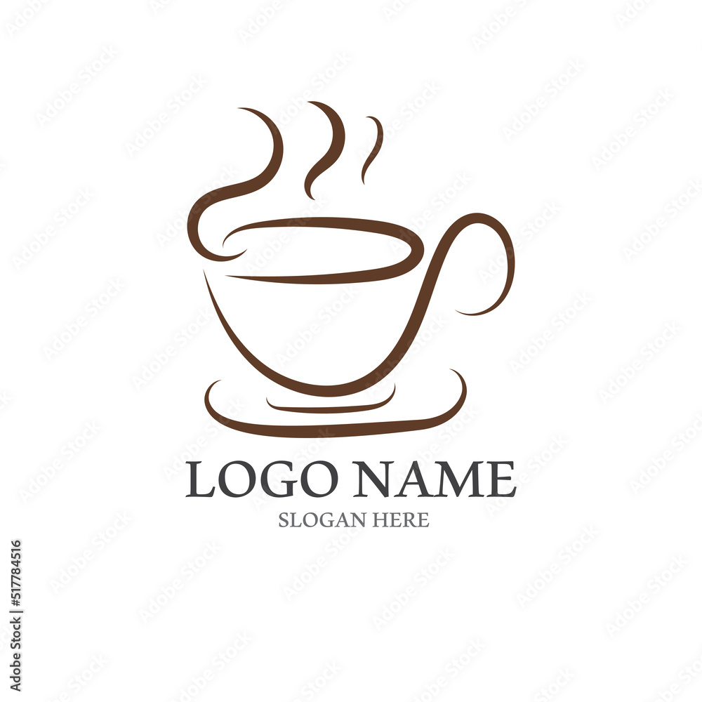 coffee cup logo with vector style template coffee cup logo with vector style template