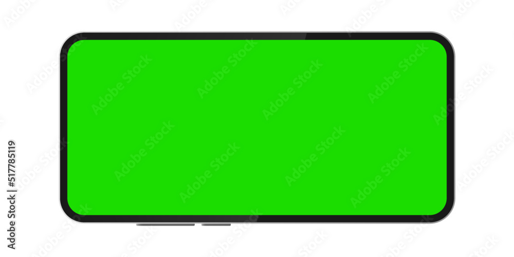 Smartphone device with green chroma key screen. Realistic smart phoneblank display, video frame graphic element. Smartphone device with green chroma key screen. Realistic smart phoneblank display, video frame graphic element.