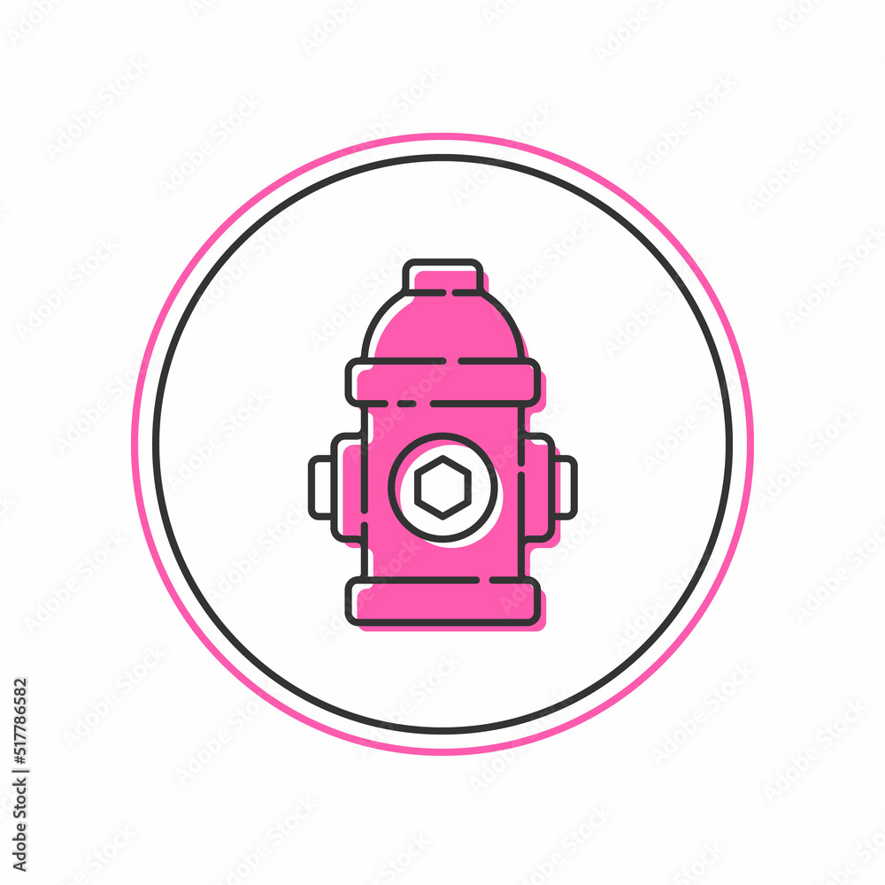 Filled outline Fire hydrant icon isolated on white background. Vector Filled outline Fire hydrant icon isolated on white background. Vector