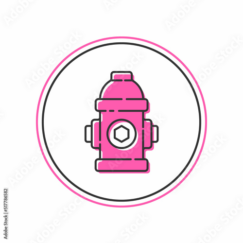 Filled outline Fire hydrant icon isolated on white background. Vector