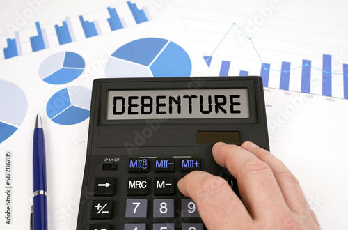 On documents with graphs and diagrams there is a calculator with the inscription - Debenture
