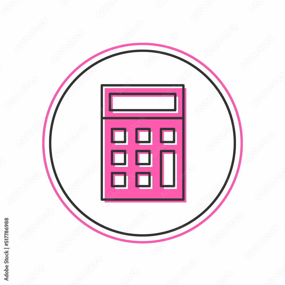 Filled outline Calculator icon isolated on white background. Accounting symbol. Business calculations mathematics education and finance. Vector Filled outline Calculator icon isolated on white background. Accounting symbol. Business calculations mathematics education and finance. Vector
