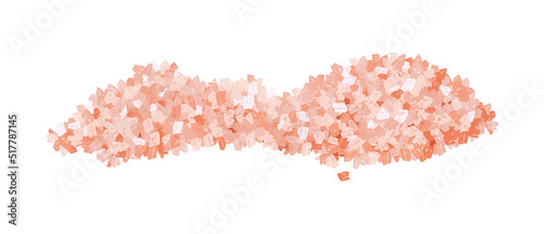 Himalayan pink or red salt. A scattering of crystals of sugar or salt. Realistic vector illustration isolated on white background. photo