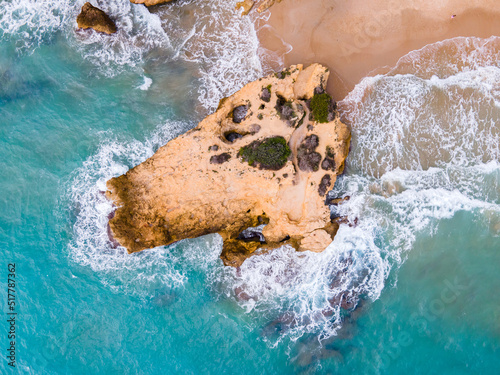 Aerial drone view of a coastline in spain catalonia tarragona