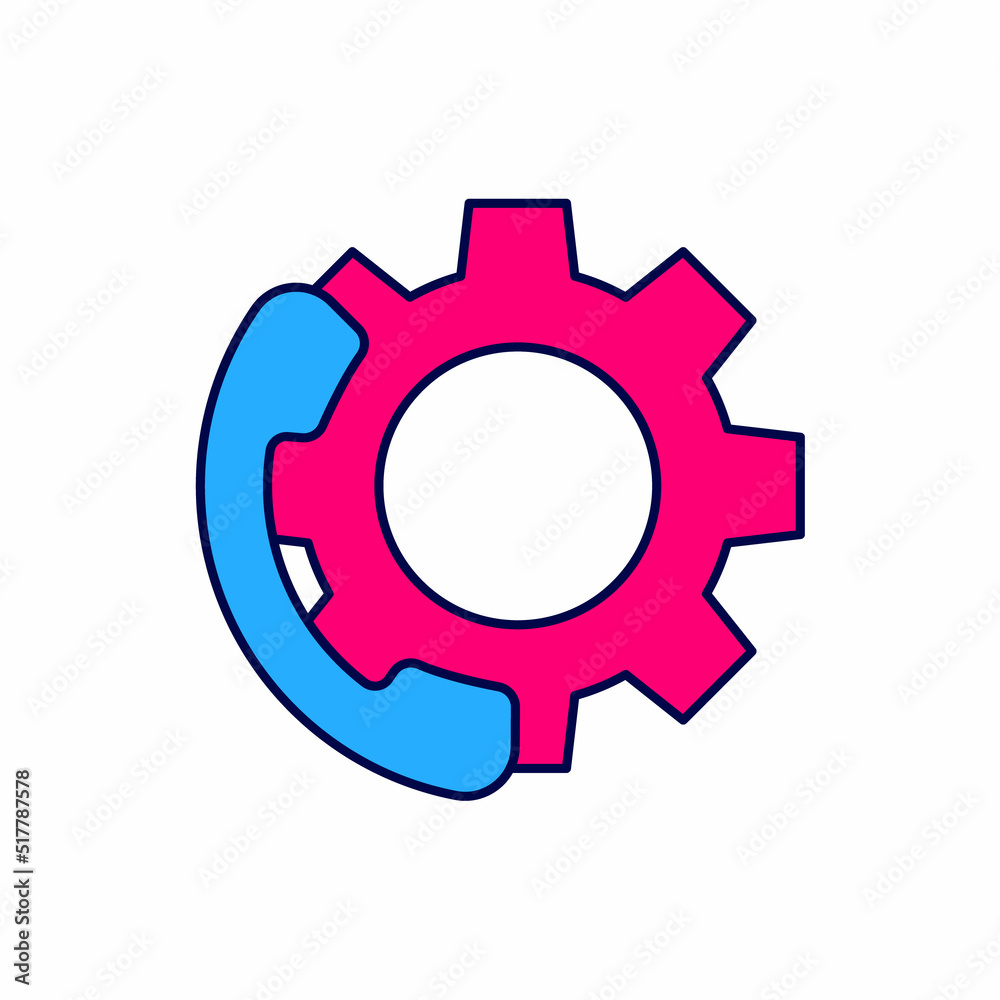 Filled outline Telephone 24 hours support icon isolated on white background. All-day customer support call-center. Full time call services. Vector Filled outline Telephone 24 hours support icon isolated on white background. All-day customer support call-center. Full time call services. Vector