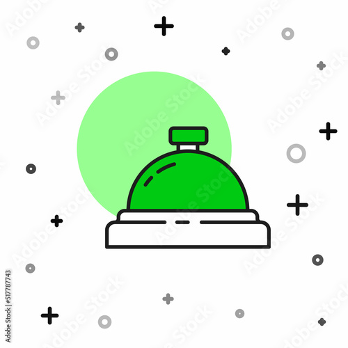 Filled outline Hotel service bell icon isolated on white background. Reception bell. Vector