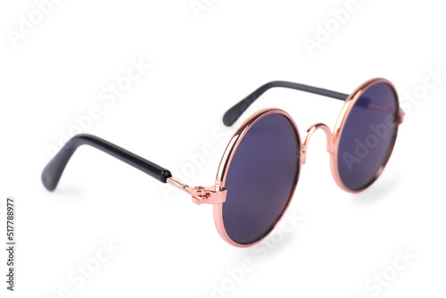 Stylish sunglasses isolated on white. Fashion accessory