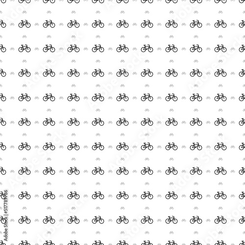 Square seamless background pattern from geometric shapes are different sizes and opacity. The pattern is evenly filled with big black bicycle symbols. Vector illustration on white background