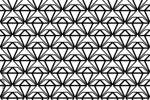 Seamless pattern completely filled with outlines of diamond symbols. Elements are evenly spaced. Vector illustration on white background