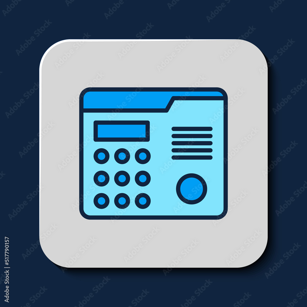 Filled outline House intercom system icon isolated on blue background. Vector Filled outline House intercom system icon isolated on blue background. Vector