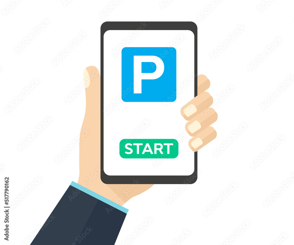 Online parking payment application, city parking logo design. Smart city parking mobile app concept, technology vector design and illustration.
