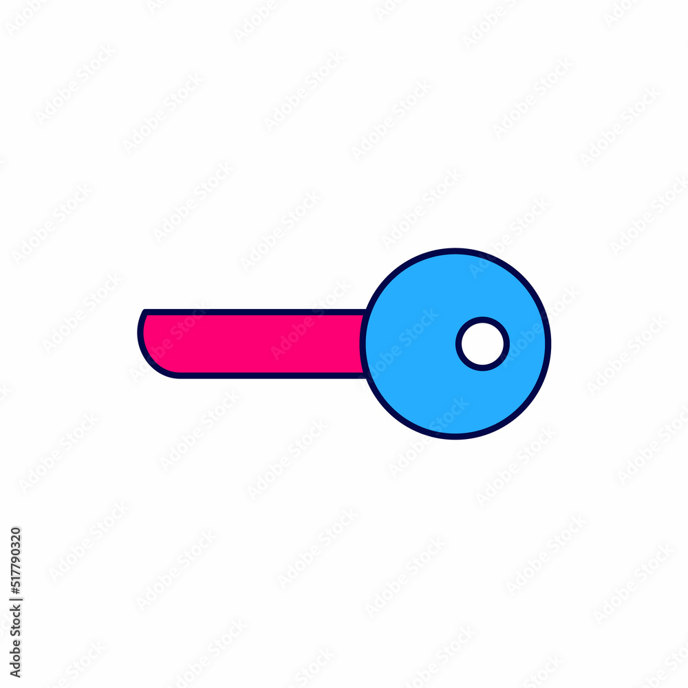 Filled outline Key icon isolated on white background. Vector Filled outline Key icon isolated on white background. Vector