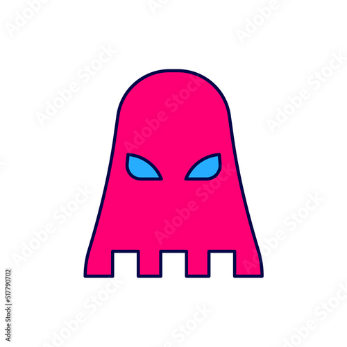Filled outline Executioner mask icon isolated on white background. Hangman, torturer, executor, tormentor, butcher, headsman icon. Vector