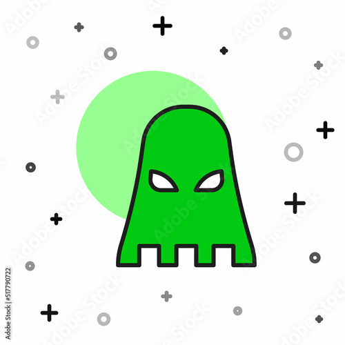 Filled outline Executioner mask icon isolated on white background. Hangman, torturer, executor, tormentor, butcher, headsman icon. Vector