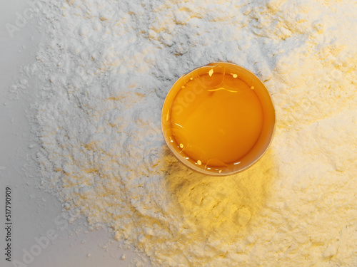 Egg and white flour