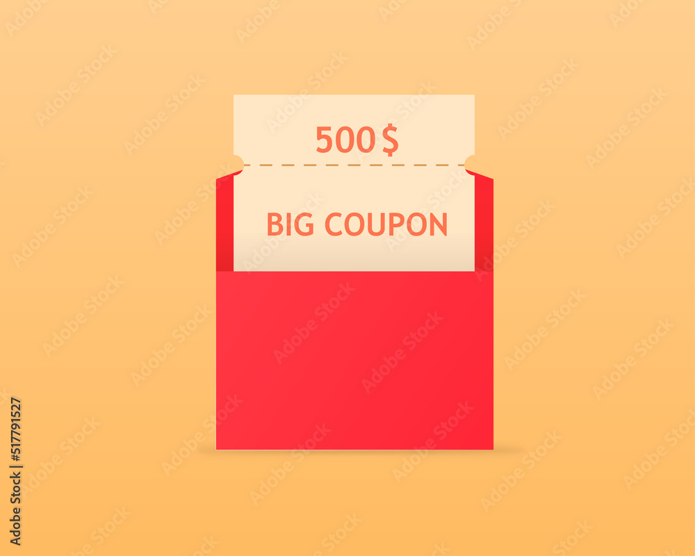 Big coupon template on the background Vector