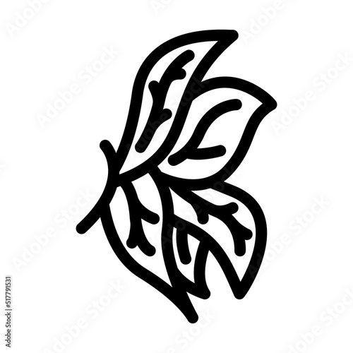 leaf wing line icon vector. leaf wing sign. isolated contour symbol black illustration