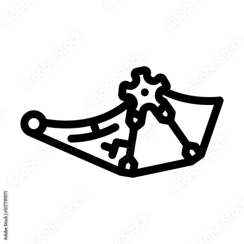 wing with gear line icon vector. wing with gear sign. isolated contour symbol black illustration