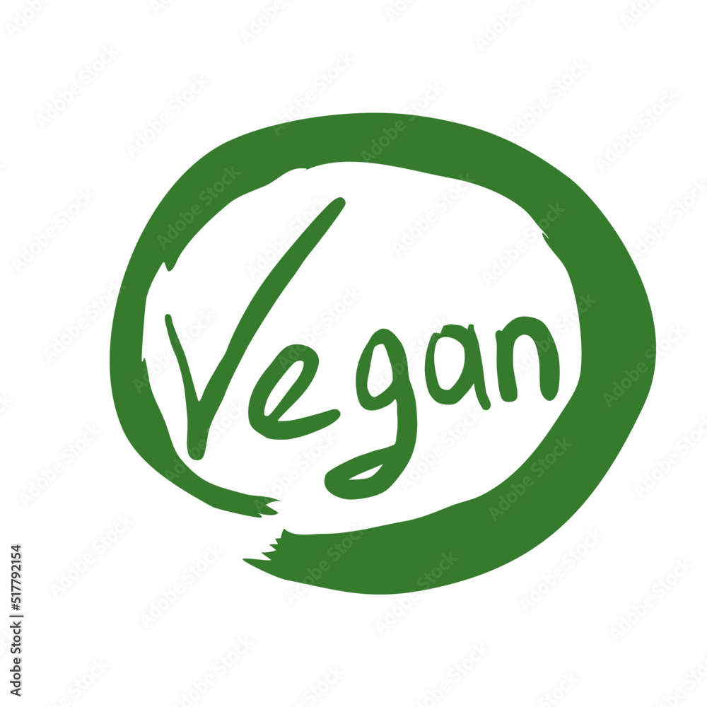 logo with the inscription Vegan drawn by hand with a brush logo with the inscription Vegan drawn by hand with a brush