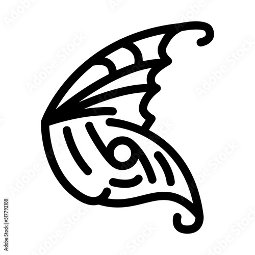 elf wing line icon vector. elf wing sign. isolated contour symbol black illustration