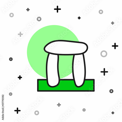Filled outline Stonehenge icon isolated on white background. Vector