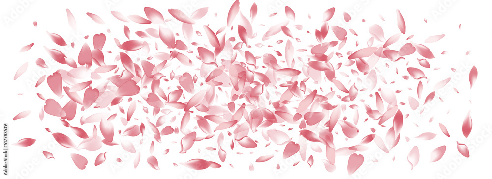 Fototapeta premium Color Apple Petal Vector Panoramic Background.