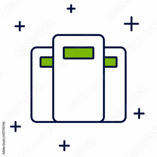 Filled outline Police assault shield icon isolated on white background. Vector