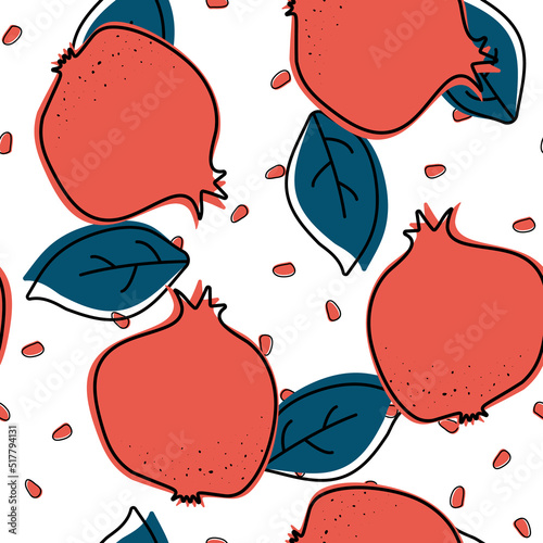 Red Fruit Vector Seamless Pattern. Watercolor