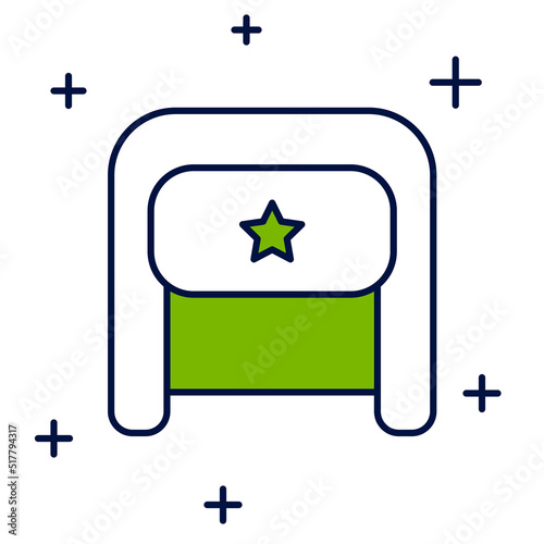 Filled outline Ushanka icon isolated on white background. Russian fur winter hat ushanka with star. Soviet Union uniform of KGB and NKVD. Vector