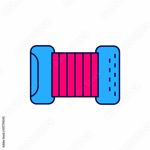 Filled outline Musical instrument accordion icon isolated on white background. Classical bayan, harmonic. Vector