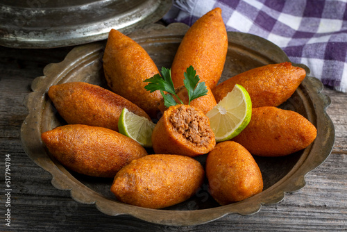Obraz na płótnie Kibbeh is a popular dish in Middle Eastern cuisine (Turkish name; icli kofte) w salonie