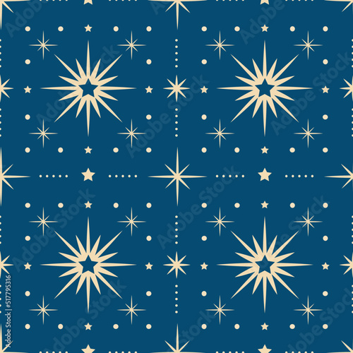 Vintage retro seamless pattern with snowflakes. Christmas background with snowflakes