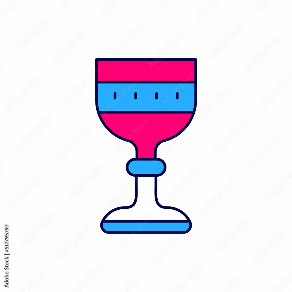 Filled outline Medieval goblet icon isolated on white background. Vector Filled outline Medieval goblet icon isolated on white background. Vector