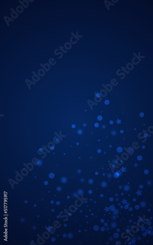 Silver Snowflake Vector Blue Background. Sky Snow