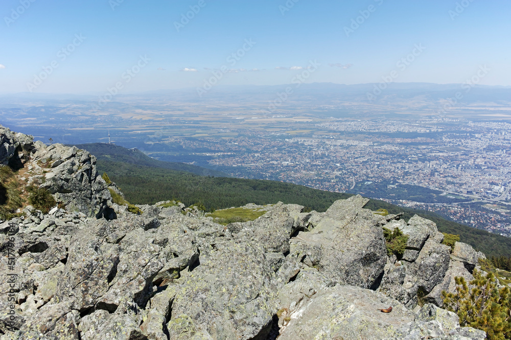 Panorama of Sofia from Vitosha Mountain, Bulgaria