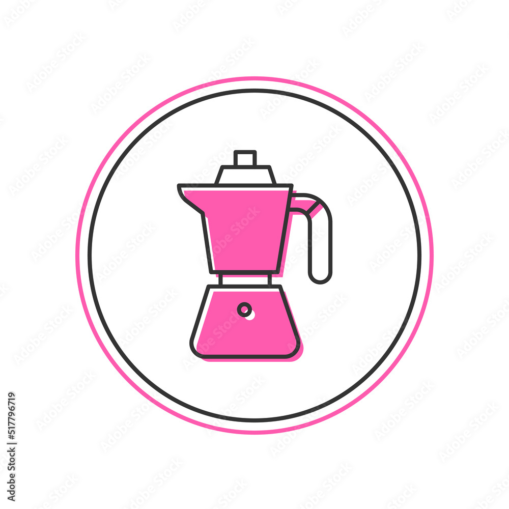 Filled outline Coffee maker moca pot icon isolated on white background. Vector