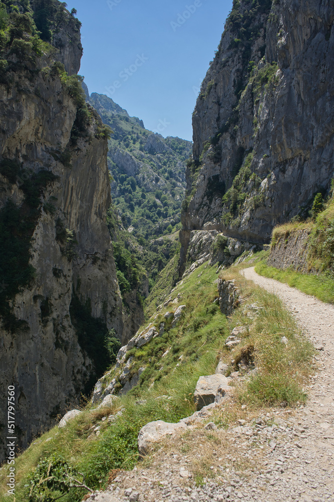 Senda del Cares, from Cain to Poncebos, in Picos de Europa, Cantabria, Spain.