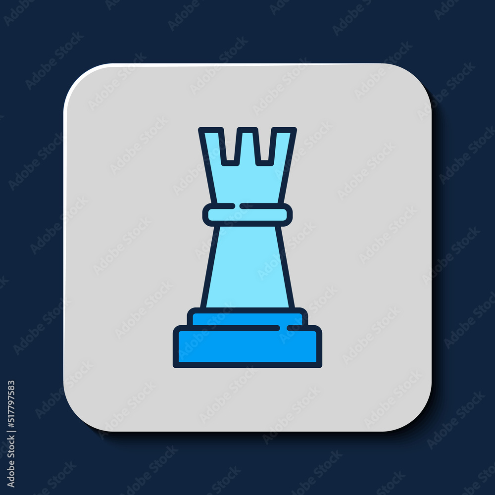 Filled outline Chess icon isolated on blue background. Business strategy. Game, management, finance. Vector Filled outline Chess icon isolated on blue background. Business strategy. Game, management, finance. Vector