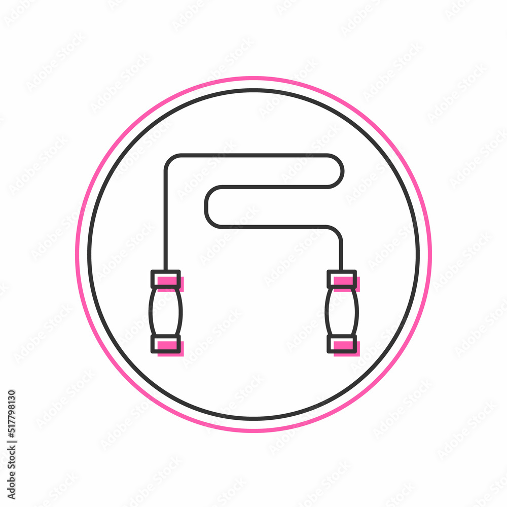 Filled outline Jump rope icon isolated on white background. Skipping rope. Sport equipment. Vector Filled outline Jump rope icon isolated on white background. Skipping rope. Sport equipment. Vector