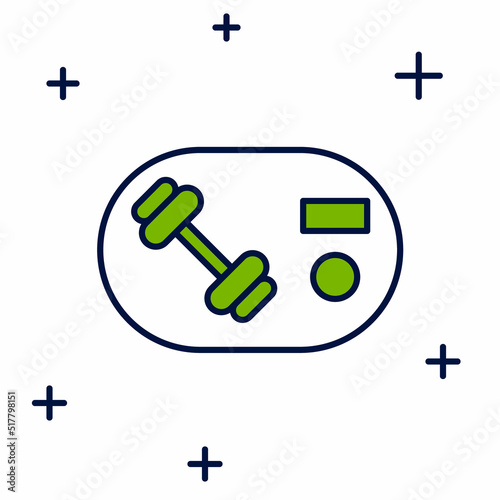 Filled outline Fitness club, gym card icon isolated on white background. Vector