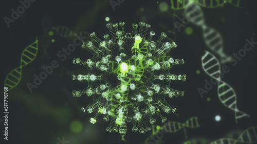covid 2019 3D render footage of the severe acute respiratory syndrome coronavirus 2 SARS-CoV-2 or 2019-nCoV