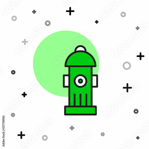 Filled outline Fire hydrant icon isolated on white background. Vector