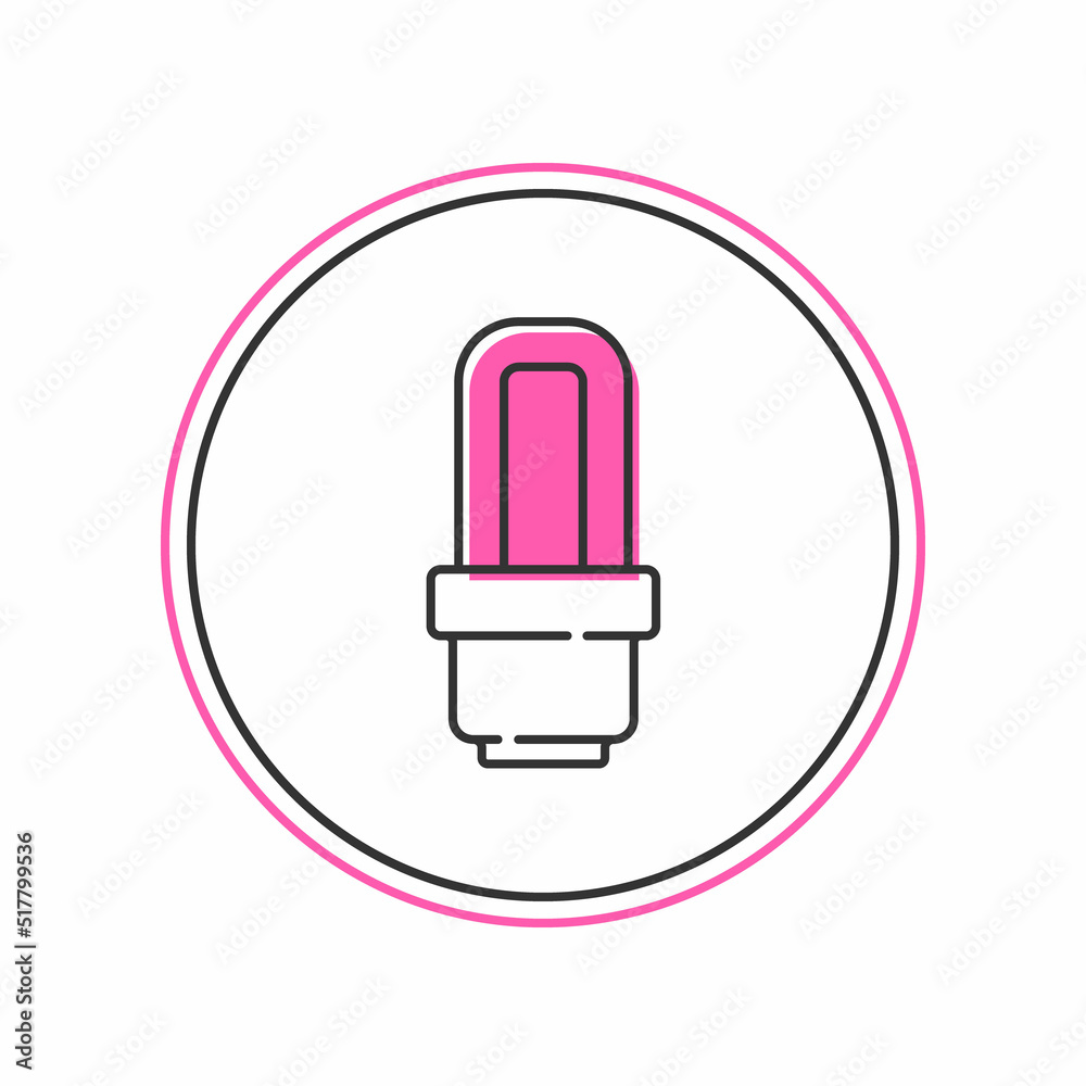 Filled outline LED light bulb icon isolated on white background. Economical LED illuminated lightbulb. Save energy lamp. Vector Filled outline LED light bulb icon isolated on white background. Economical LED illuminated lightbulb. Save energy lamp. Vector