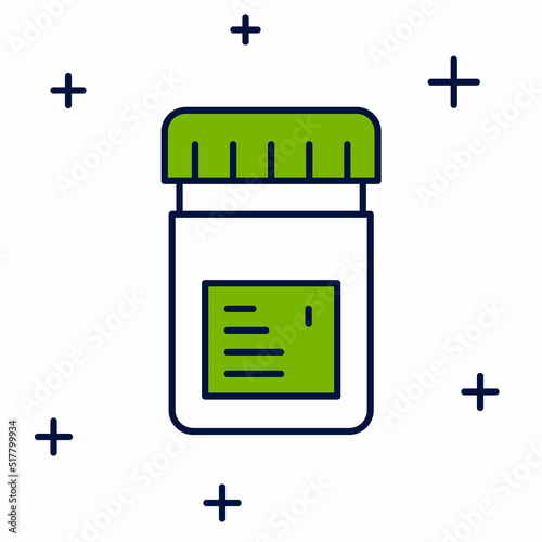 Filled outline Biologically active additives icon isolated on white background. Vector